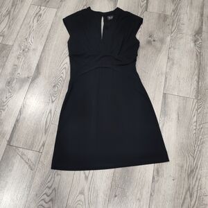 Nicole Miller Black V-Neck Cap-Sleeve Mini Dress